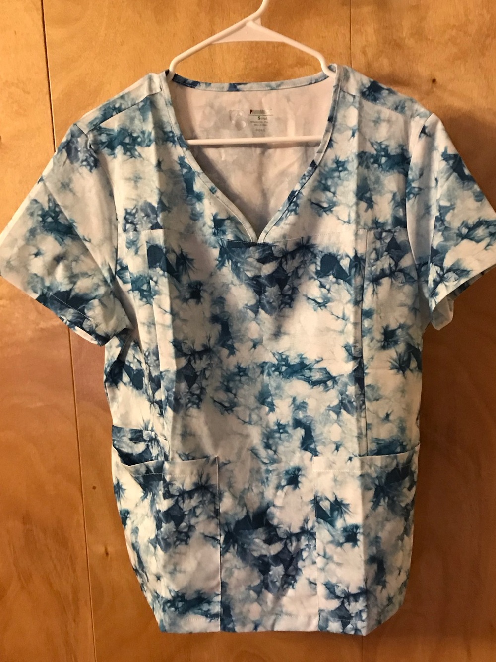Blue V-Neck Women's Scrub Top